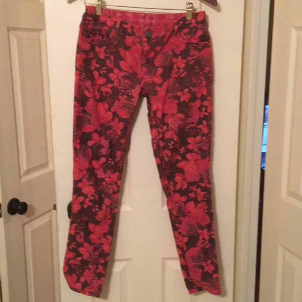 Floral Aztec reversible skinny pant